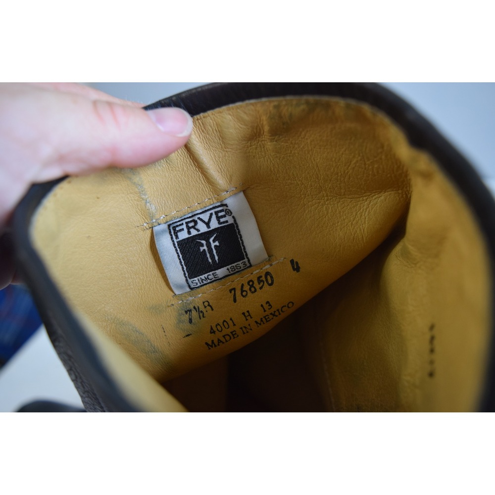 Frye Phillip Harness Tall Boots 7.5 Black Leather Back Zip Moto Women 76850 - Picture 7 of 8